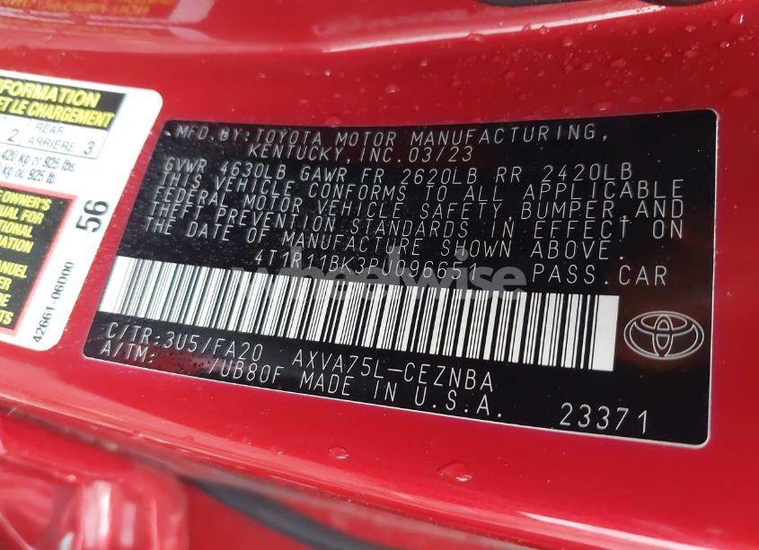 Photo 9 of 2023 Toyota Camry LE (VIN 4T1R11BK3PU096651)