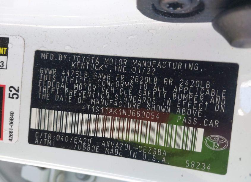 Photo 9 of 2022 Toyota Camry SE (VIN 4T1S11AK1NU660054)