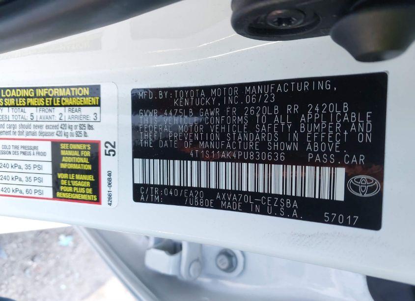 Photo 9 of 2023 Toyota Camry SE (VIN 4T1S11AK4PU830636)