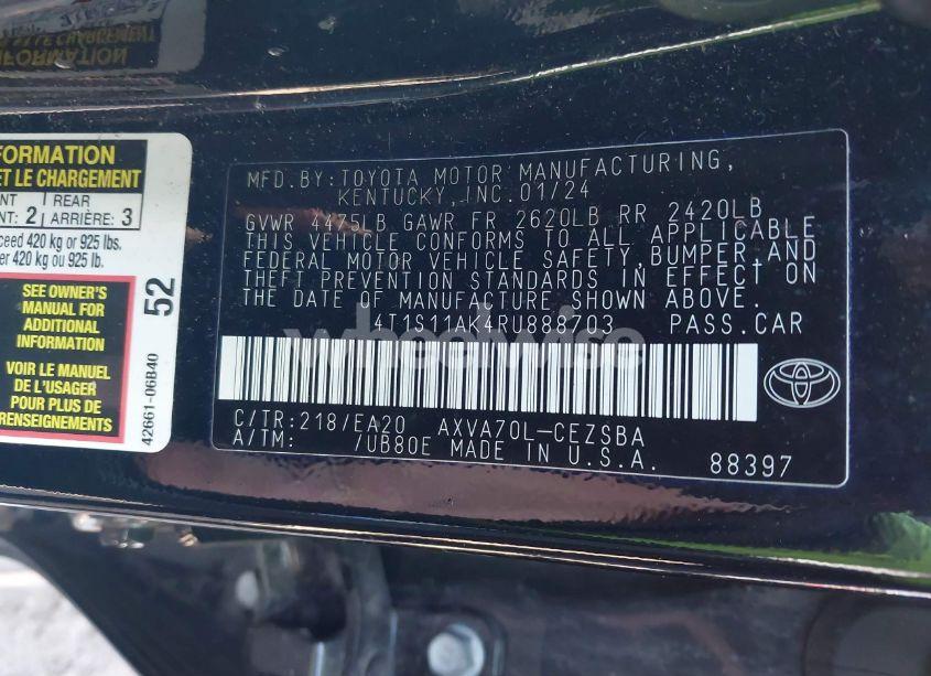 Photo 9 of 2024 Toyota Camry SE (VIN 4T1S11AK4RU888703)