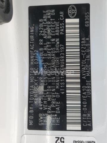 Photo 7 of 2022 TOYOTA CAMRY NIGHT SHADE (VIN 4T1S11AK6NU683197)