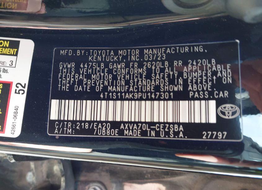 Photo 9 of 2023 Toyota Camry SE (VIN 4T1S11AK9PU147301)
