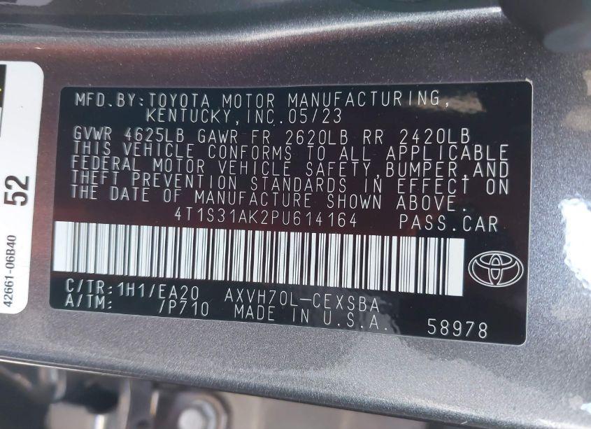 Photo 9 of 2023 Toyota Camry SE HYBRID (VIN 4T1S31AK2PU614164)