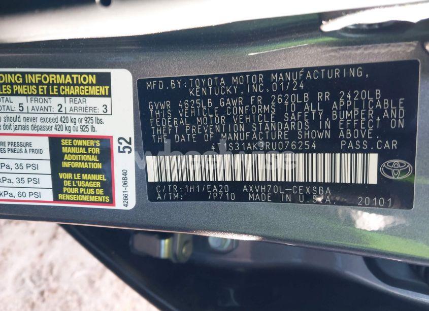 Photo 9 of 2024 Toyota Camry HYBRID SE (VIN 4T1S31AK3RU076254)