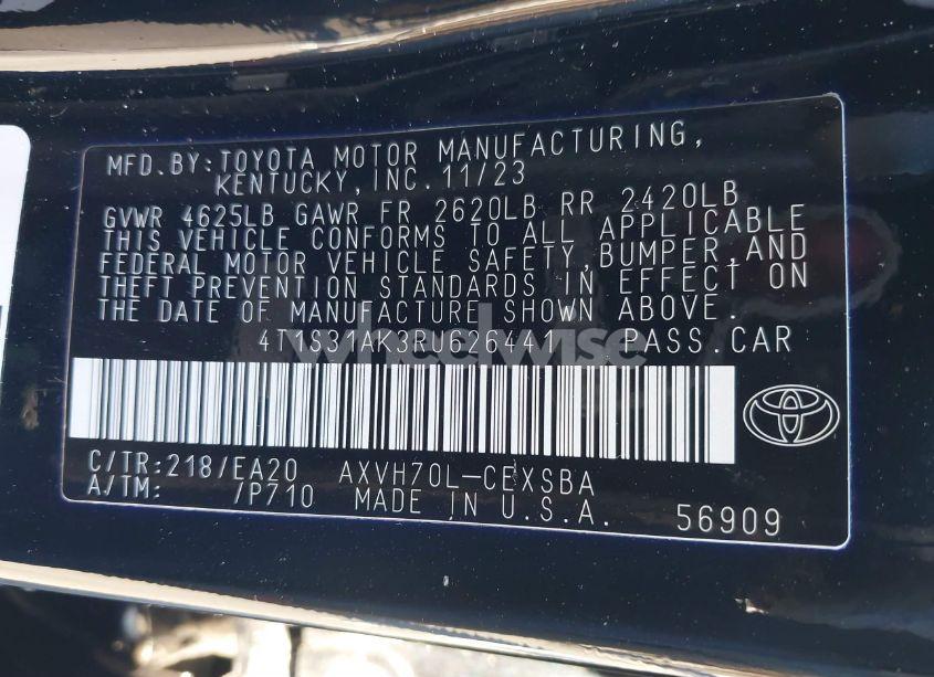 Photo 9 of 2024 Toyota Camry HYBRID SE (VIN 4T1S31AK3RU626441)