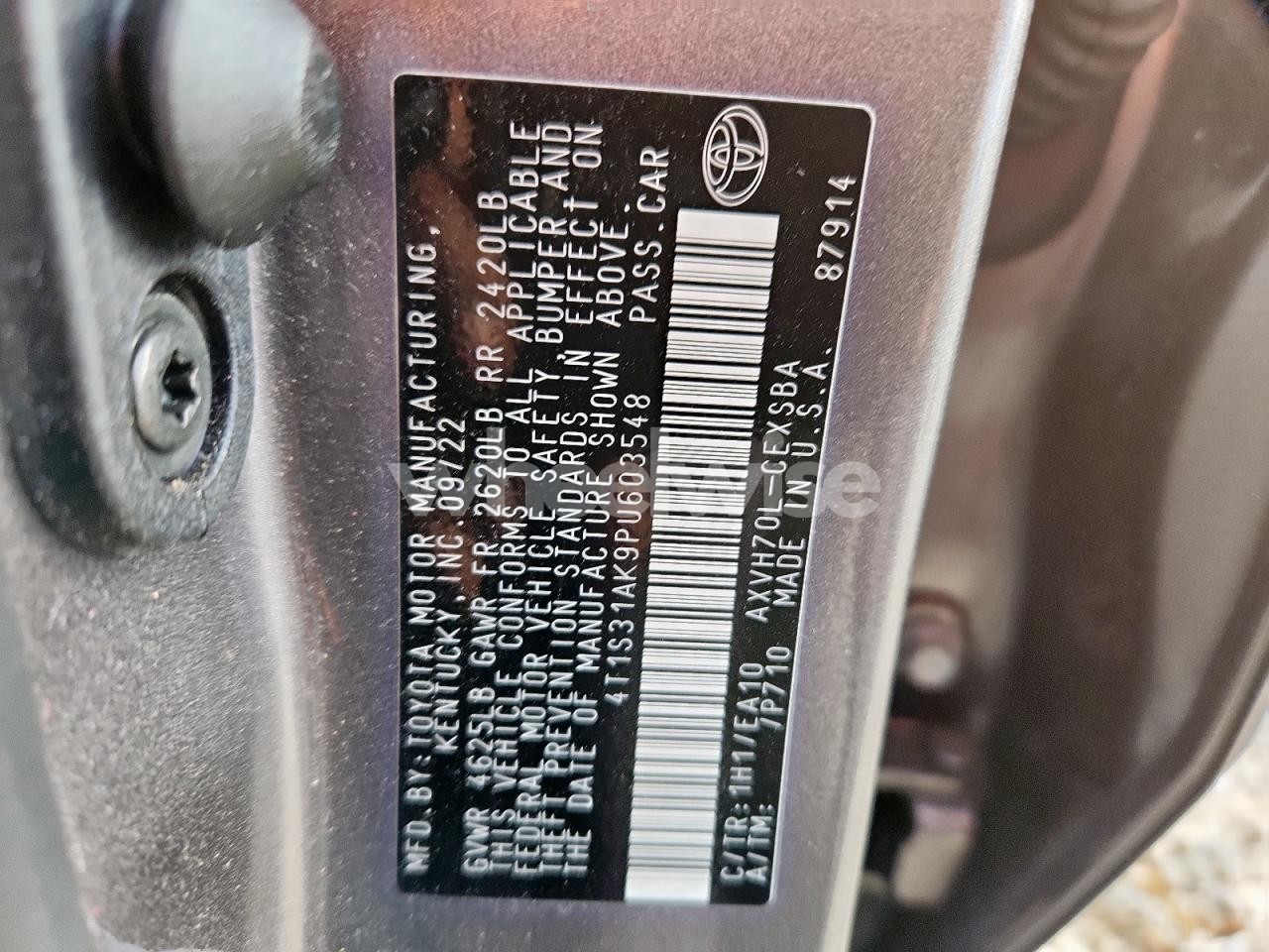 Photo 12 of 2023 TOYOTA CAMRY SE NIGHT SHADE (VIN 4T1S31AK9PU603548)