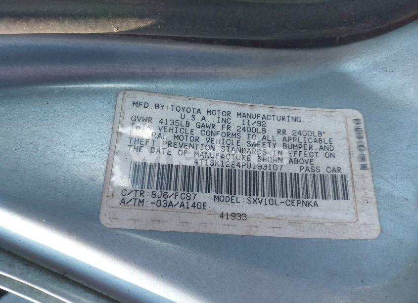 Photo 9 of 1993 Toyota Camry LE (VIN 4T1SK12E4PU193107)