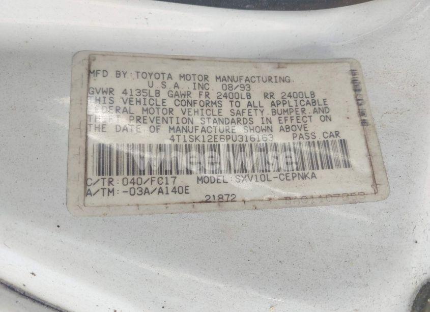 Photo 9 of 1993 Toyota Camry LE (VIN 4T1SK12E6PU316163)