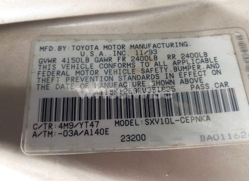 Photo 9 of 1994 Toyota Camry LE (VIN 4T1SK12E9RU351895)