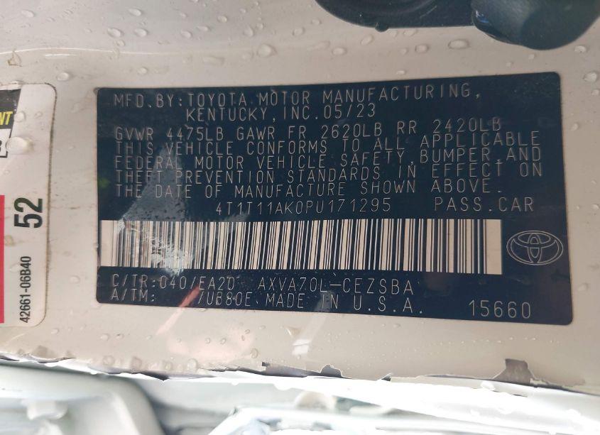 Photo 9 of 2023 Toyota Camry SE (VIN 4T1T11AK0PU171295)