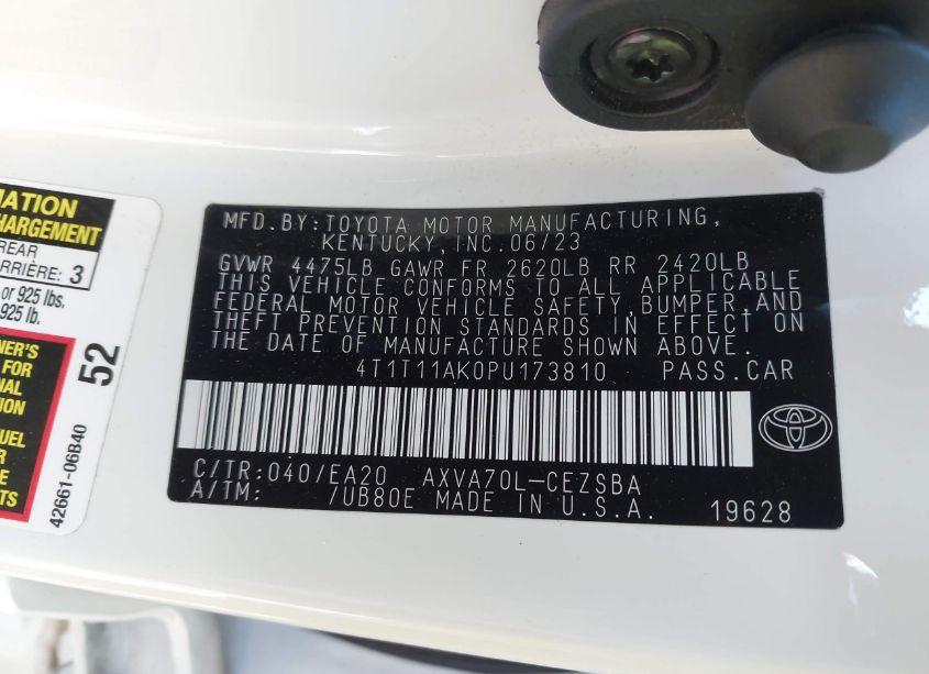 Photo 9 of 2023 Toyota Camry SE (VIN 4T1T11AK0PU173810)