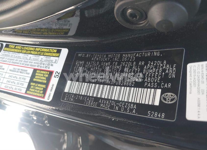 Photo 9 of 2023 Toyota Camry SE (VIN 4T1T11AK0PU828662)