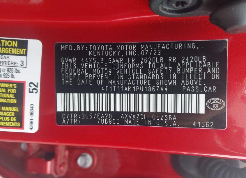 Photo 9 of 2023 Toyota Camry SE (VIN 4T1T11AK1PU186744)