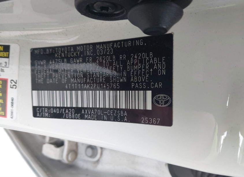 Photo 9 of 2023 Toyota Camry SE (VIN 4T1T11AK2PU145765)