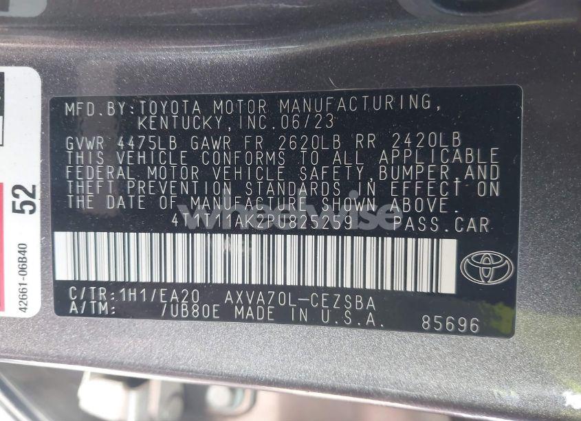 Photo 9 of 2023 Toyota Camry SE (VIN 4T1T11AK2PU825259)