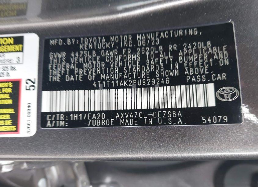 Photo 9 of 2023 Toyota Camry SE (VIN 4T1T11AK2PU829246)