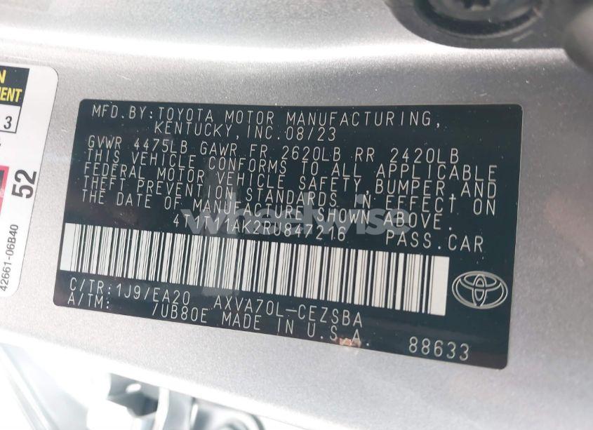 Photo 9 of 2024 Toyota Camry SE (VIN 4T1T11AK2RU847216)