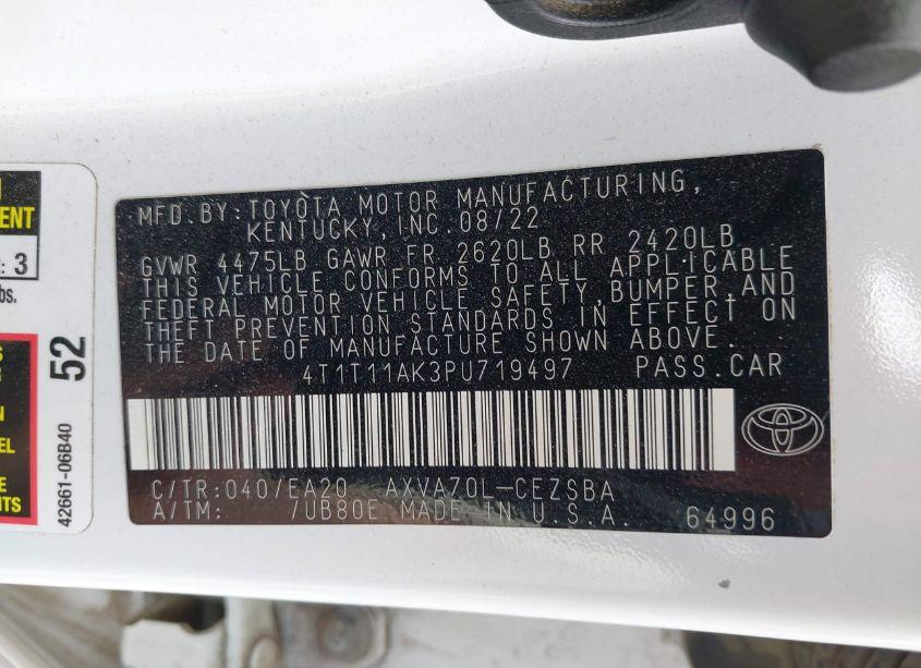 Photo 9 of 2023 Toyota Camry SE (VIN 4T1T11AK3PU719497)