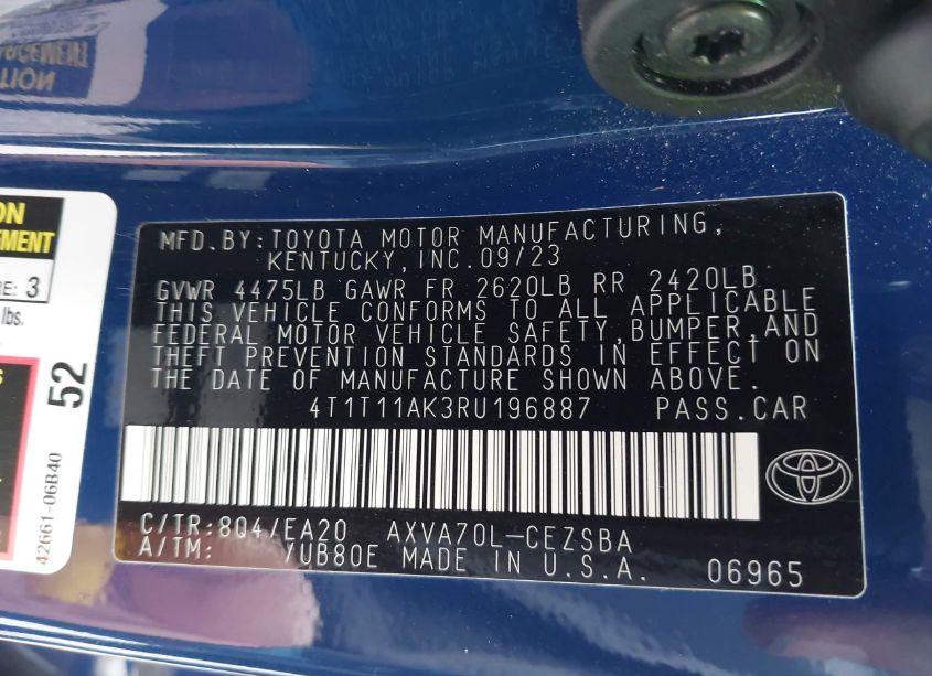 Photo 9 of 2024 Toyota Camry SE (VIN 4T1T11AK3RU196887)