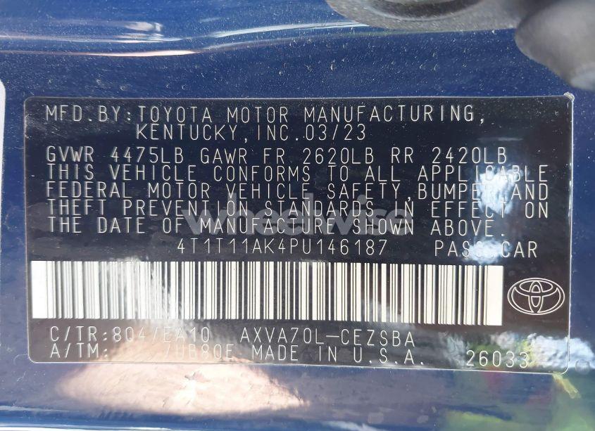 Photo 9 of 2023 Toyota Camry SE (VIN 4T1T11AK4PU146187)