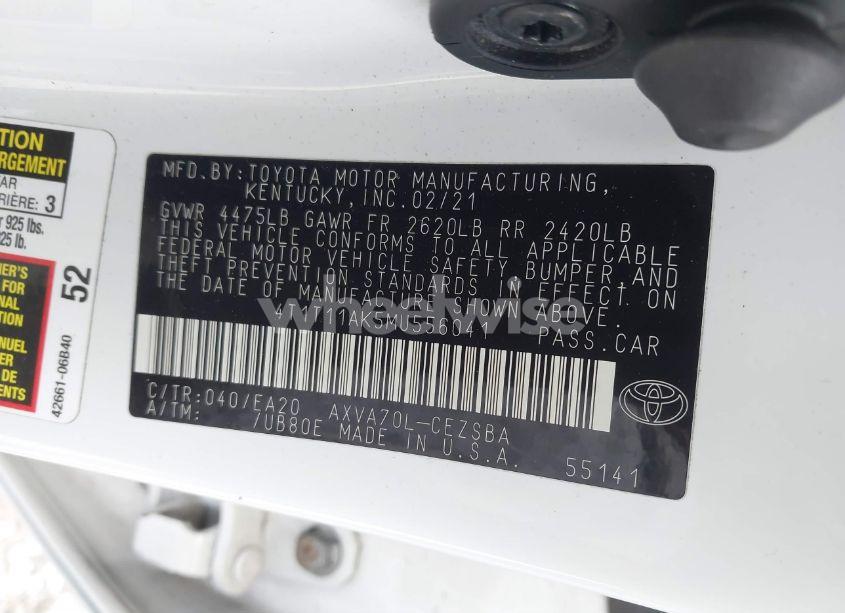 Photo 9 of 2021 Toyota Camry SE (VIN 4T1T11AK5MU556041)