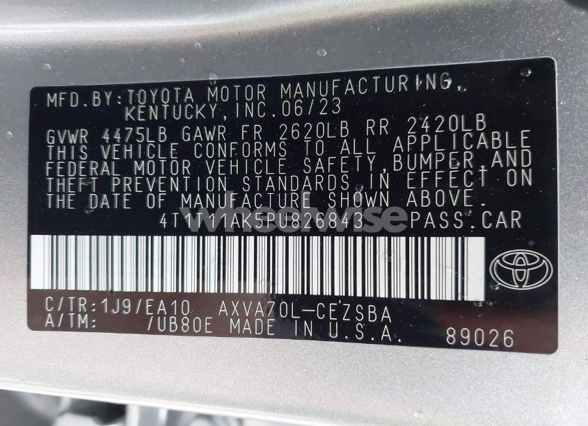 Photo 9 of 2023 Toyota Camry SE (VIN 4T1T11AK5PU826843)