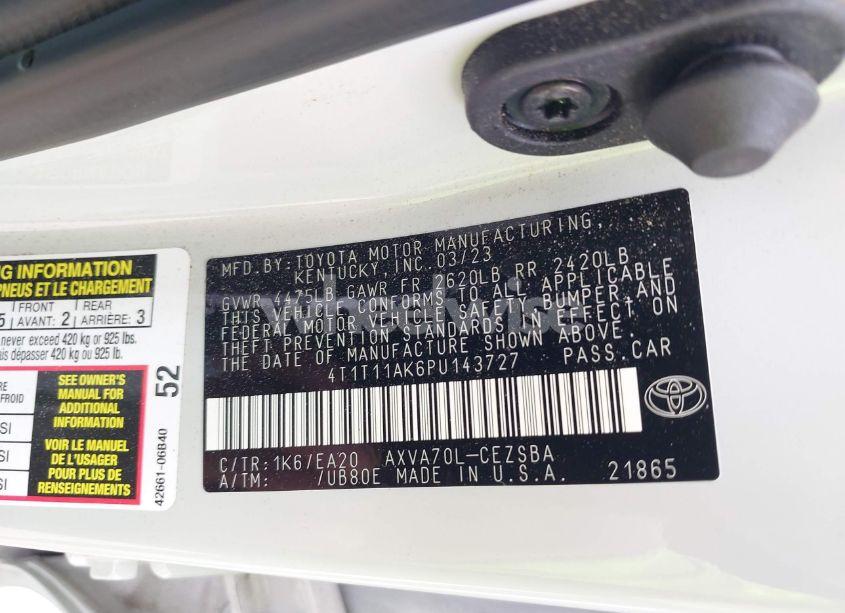 Photo 9 of 2023 Toyota Camry SE (VIN 4T1T11AK6PU143727)