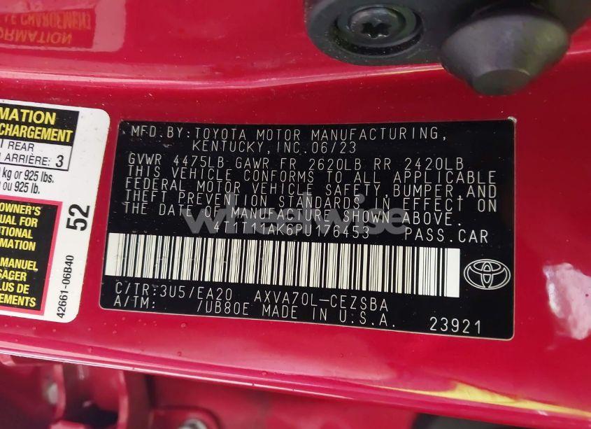 Photo 9 of 2023 Toyota Camry SE (VIN 4T1T11AK6PU176453)