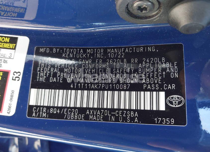 Photo 9 of 2023 Toyota Camry SE NIGHTSHADE EDITION (VIN 4T1T11AK7PU110087)