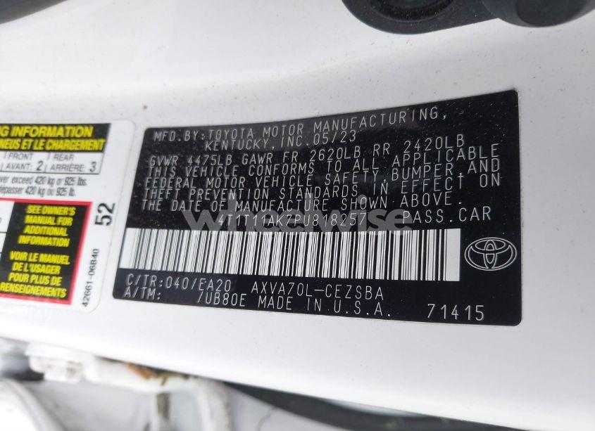 Photo 9 of 2023 Toyota Camry SE (VIN 4T1T11AK7PU818257)