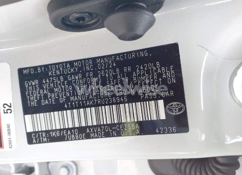 Photo 17 of 2024 Toyota Camry SE (VIN 4T1T11AK7RU238946)