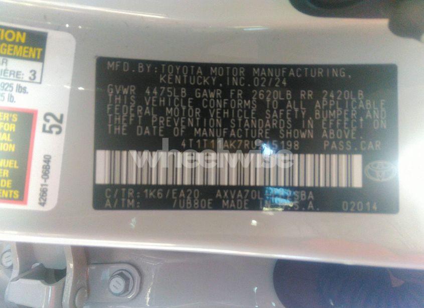 Photo 9 of 2024 Toyota Camry SE (VIN 4T1T11AK7RU245198)