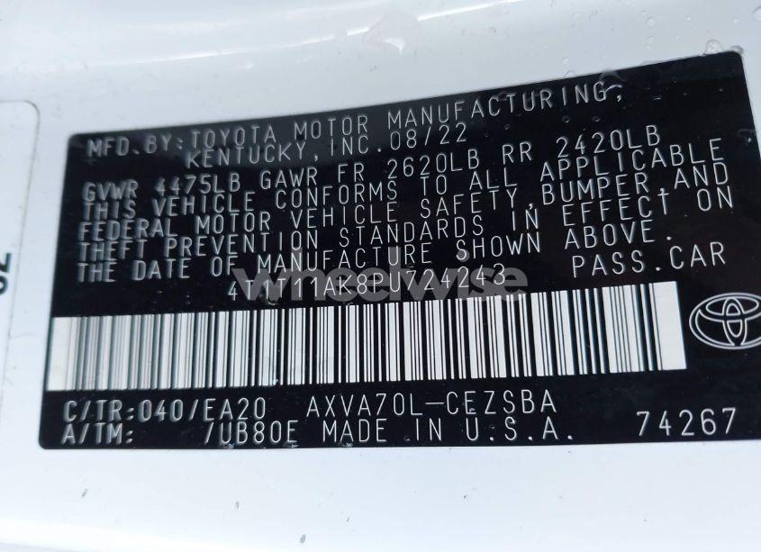 Photo 9 of 2023 Toyota Camry SE (VIN 4T1T11AK8PU724243)