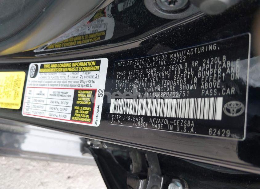 Photo 9 of 2023 Toyota Camry SE (VIN 4T1T11AK8PU762751)