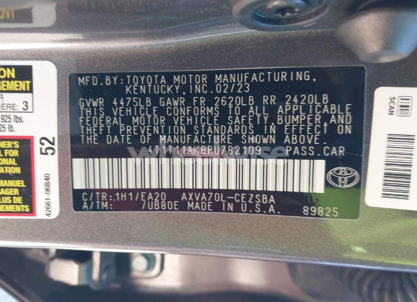Photo 9 of 2023 Toyota Camry SE (VIN 4T1T11AK8PU782109)