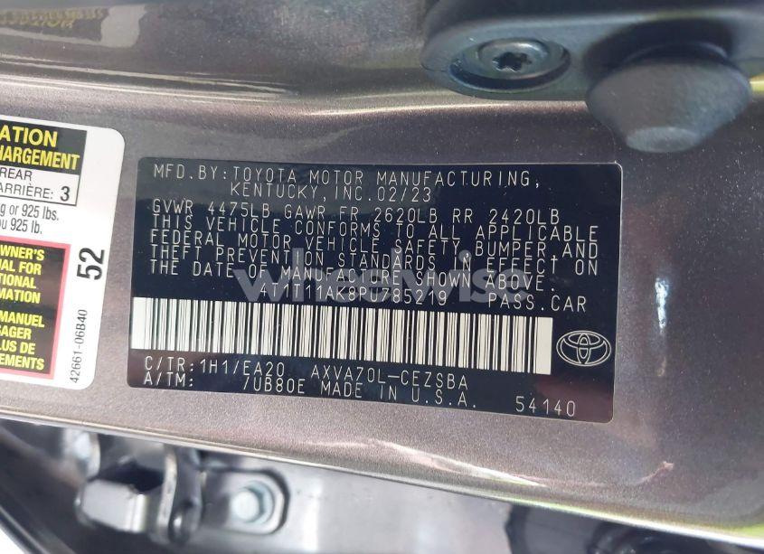 Photo 9 of 2023 Toyota Camry SE (VIN 4T1T11AK8PU785219)