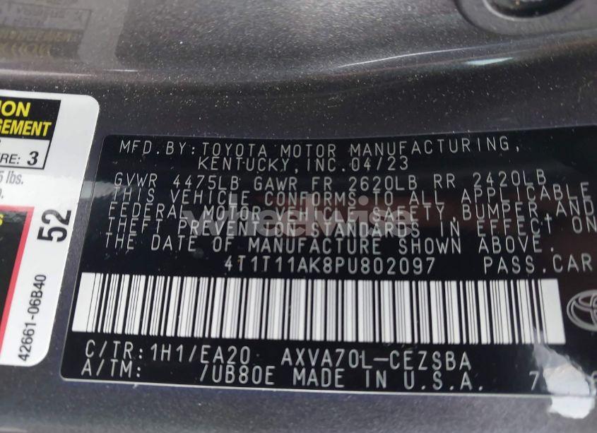Photo 9 of 2023 Toyota Camry SE (VIN 4T1T11AK8PU802097)