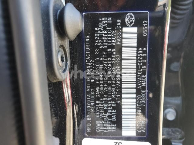 Photo 8 of 2022 TOYOTA CAMRY SE (VIN 4T1T11AK9NU071287)