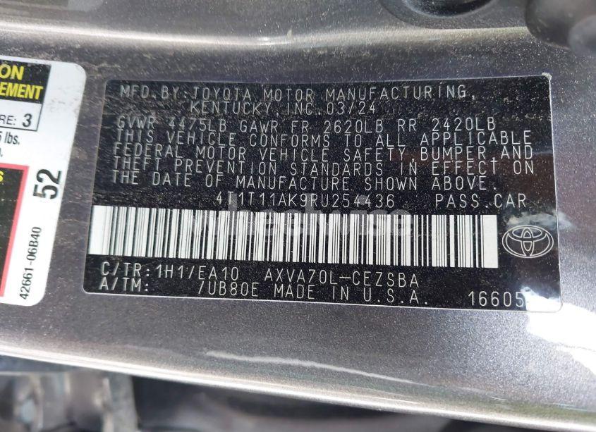 Photo 9 of 2024 Toyota Camry SE (VIN 4T1T11AK9RU254436)