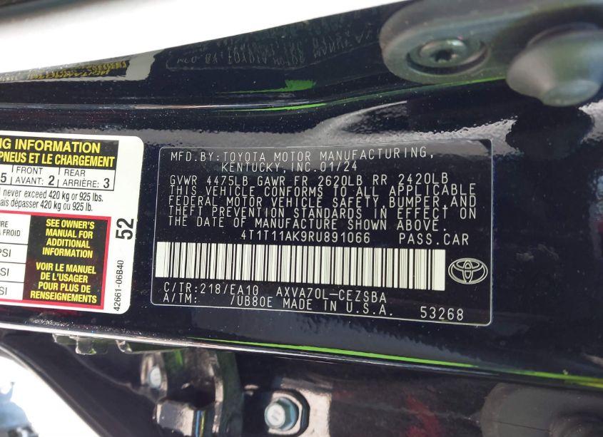 Photo 9 of 2024 Toyota Camry SE (VIN 4T1T11AK9RU891066)