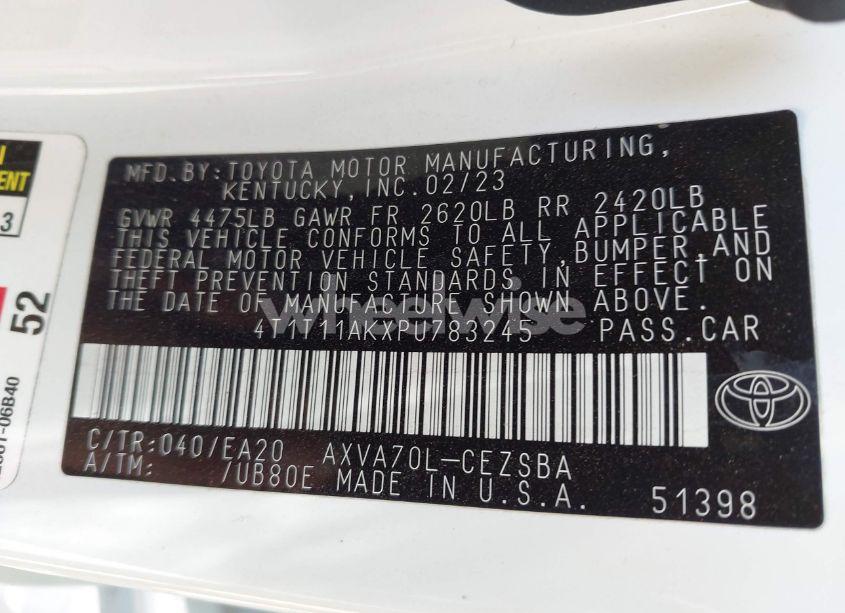 Photo 9 of 2023 Toyota Camry SE (VIN 4T1T11AKXPU783245)