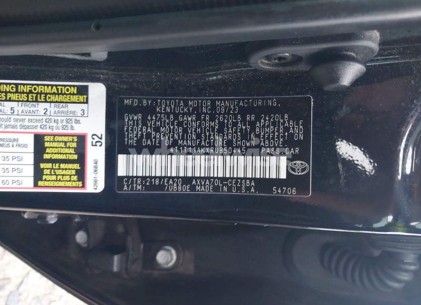 Photo 9 of 2024 Toyota Camry SE (VIN 4T1T11AKXRU850445)