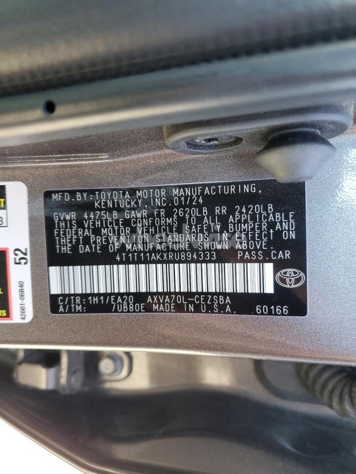 Photo 12 of 2024 TOYOTA CAMRY SE NIGHT SHADE (VIN 4T1T11AKXRU894333)