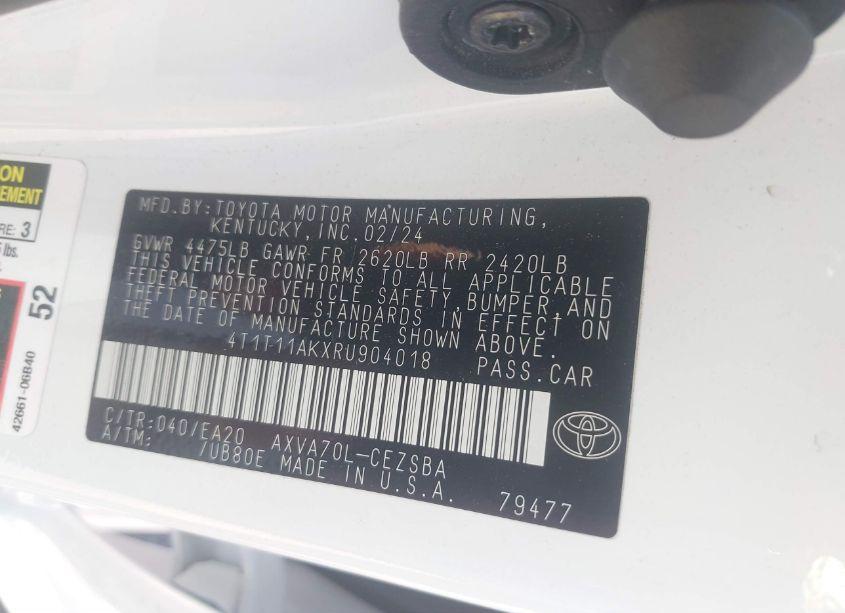 Photo 9 of 2024 Toyota Camry SE (VIN 4T1T11AKXRU904018)