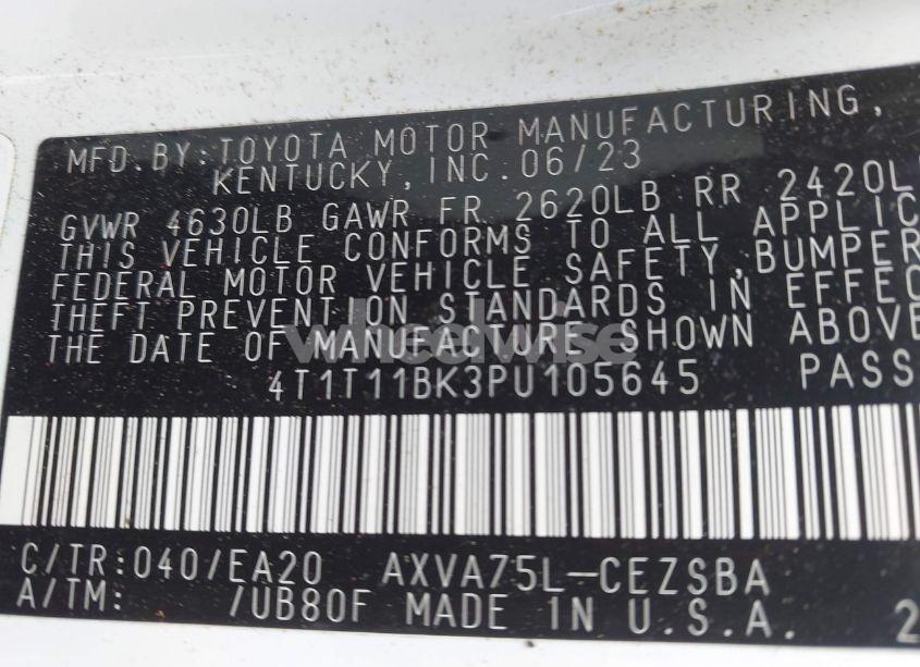 Photo 9 of 2023 Toyota Camry SE AWD (VIN 4T1T11BK3PU105645)