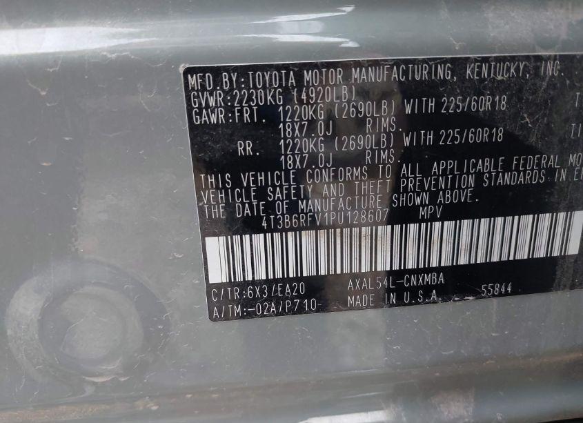 Photo 9 of 2023 Toyota Rav4 HYBRID XLE PREMIUM (VIN 4T3B6RFV1PU128607)