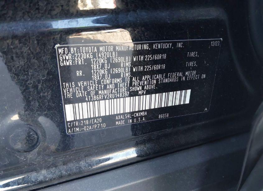 Photo 9 of 2024 Toyota Rav4 HYBRID XLE PREMIUM (VIN 4T3B6RFV2RU148397)