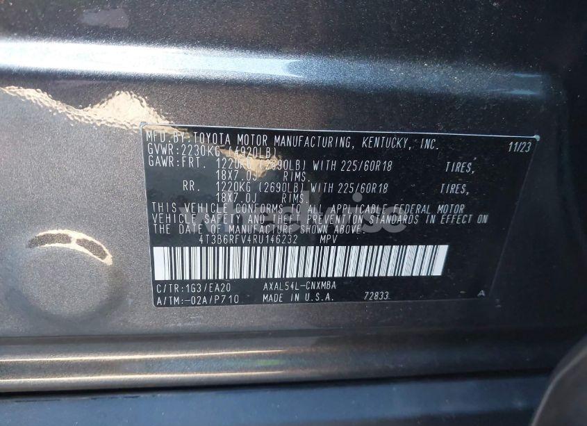 Photo 9 of 2024 Toyota Rav4 (VIN 4T3B6RFV4RU146232)