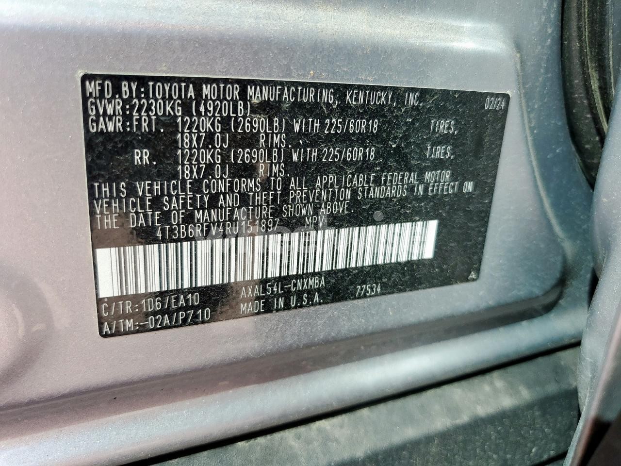 Photo 13 of 2024 TOYOTA RAV4 XLE PREMIUM (VIN 4T3B6RFV4RU151897)