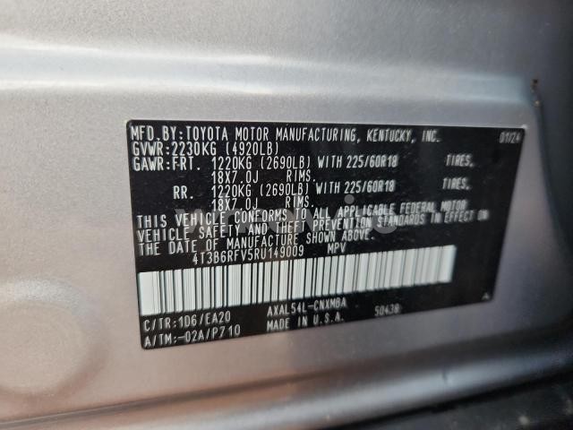 Photo 4 of 2024 TOYOTA RAV4 XLE PREMIUM (VIN 4T3B6RFV5RU149009)